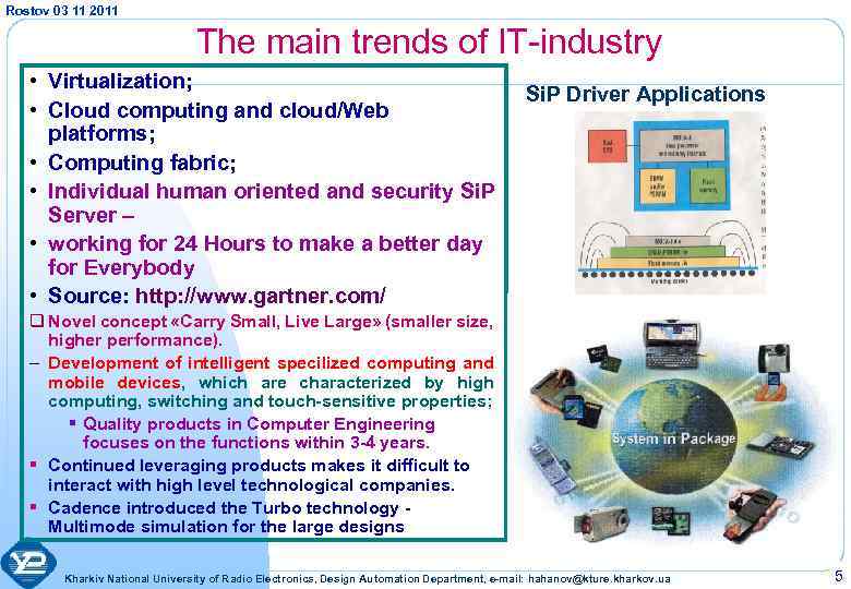 Rostov 03 11 2011 The main trends of IT-industry • Virtualization; • Cloud computing