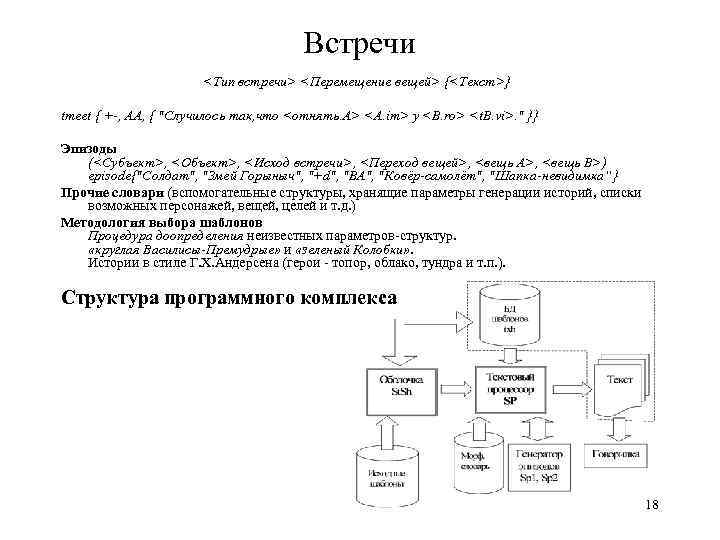 Встречи <Тип встречи> <Перемещение вещей> {<Текст>} tmeet { +-, AA, { 