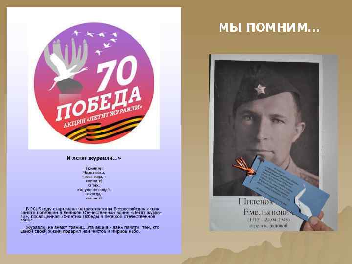 МЫ ПОМНИМ… 