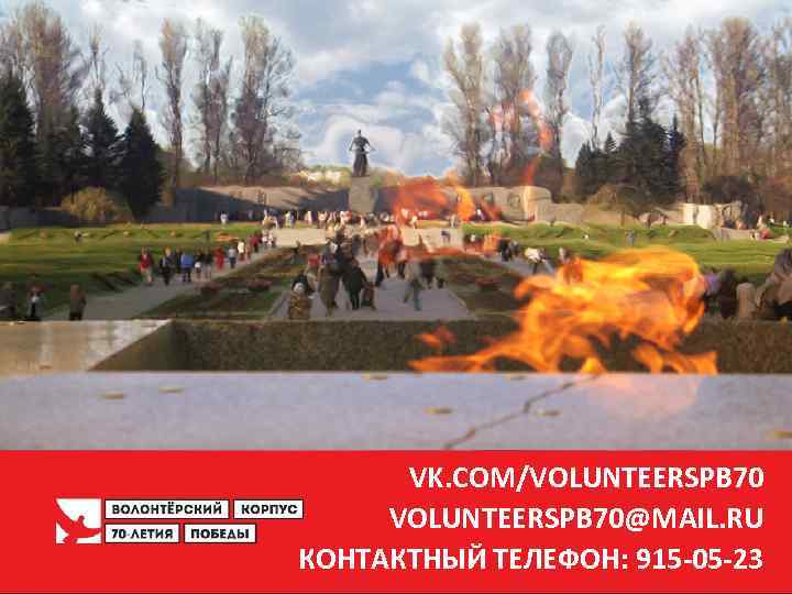 VK. COM/VOLUNTEERSPB 70@MAIL. RU КОНТАКТНЫЙ ТЕЛЕФОН: 915 -05 -23 10 