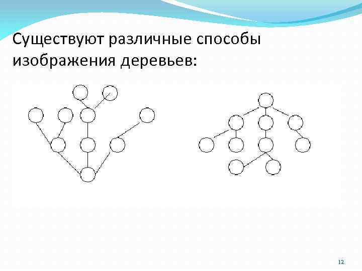 Существуют различные способы изображения деревьев: 12 