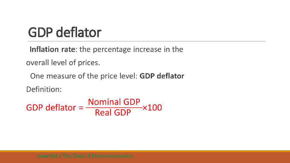 GDP deflator CHAPTER 2 The Data of Macroeconomics 