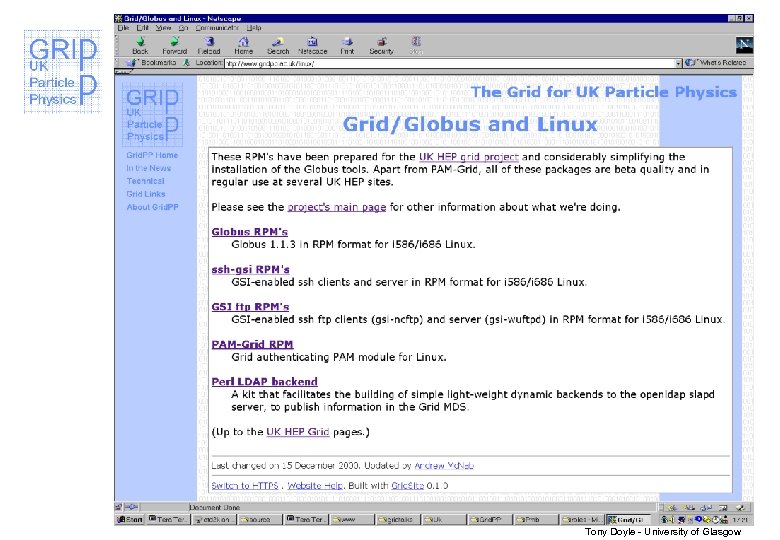 Tony Doyle - University of Glasgow 