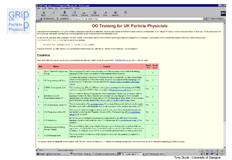 Tony Doyle - University of Glasgow 