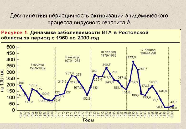 Десятилетняя периодичность активизации эпидемического процесса вирусного гепатита А 