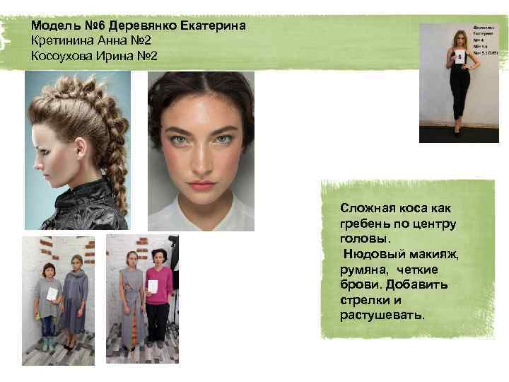 Модель № 6 Деревянко Екатерина Кретинина Анна № 2 Косоухова Ирина № 2 Сложная