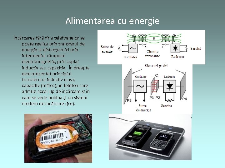Alimentarea cu energie Încărcarea fără fir a telefoanelor se poate realiza prin transferul de