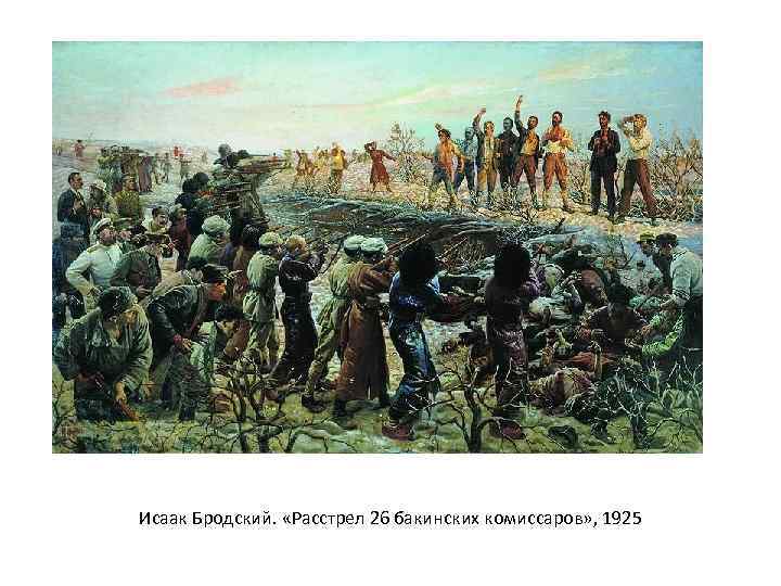 Исаак Бродский. «Расстрел 26 бакинских комиссаров» , 1925 