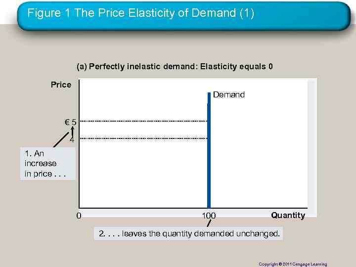 Figure 1 The Price Elasticity of Demand (1) (a) Perfectly inelastic demand: Elasticity equals