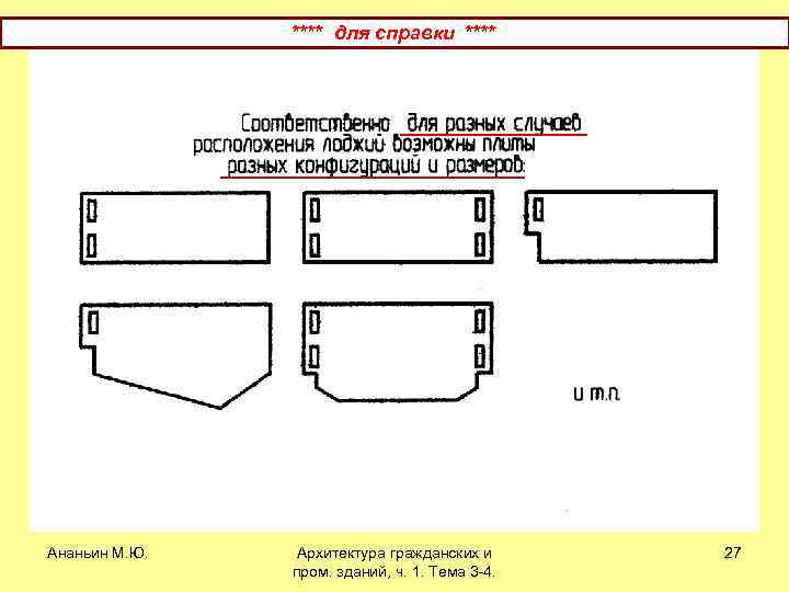 **** для справки **** Ананьин М. Ю. Архитектура гражданских и пром. зданий, ч. 1.