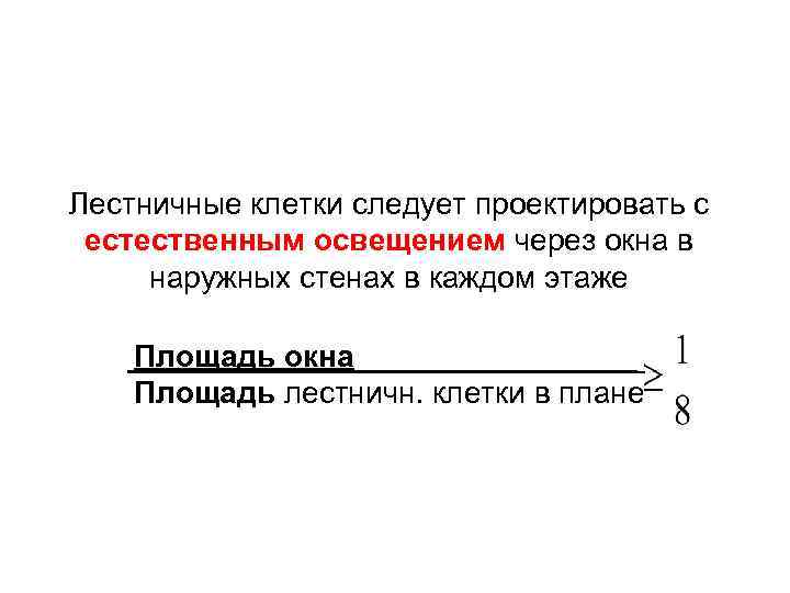 Лестничные клетки следует проектировать с естественным освещением через окна в наружных стенах в каждом