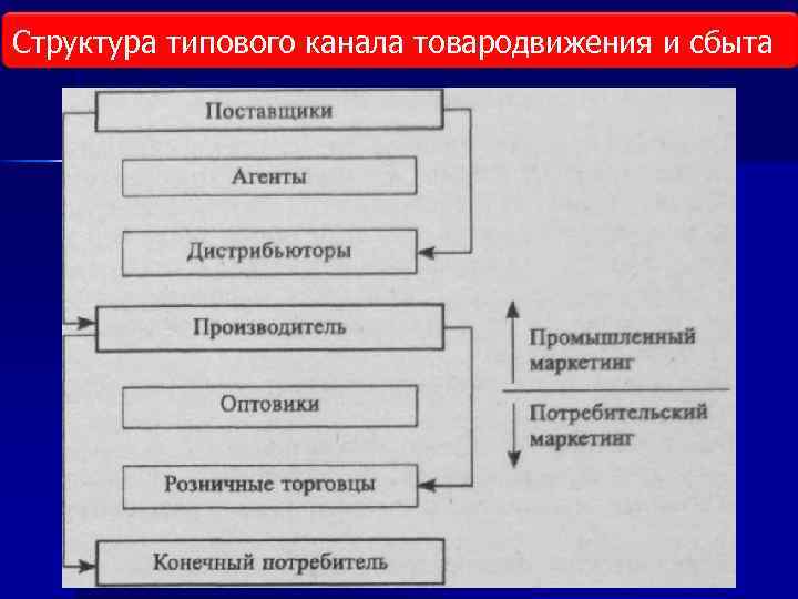 Структура типового канала товародвижения и сбыта 