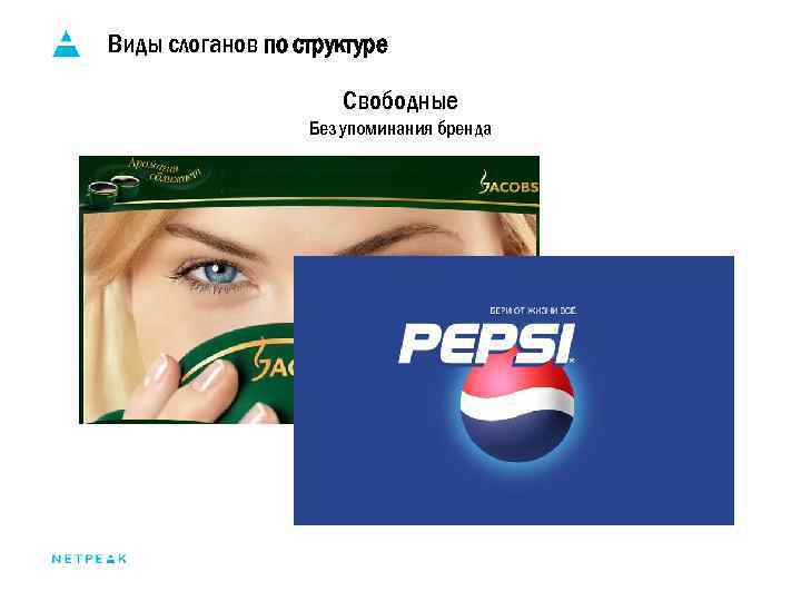 Виды слоганов по структуре Свободные Без упоминания бренда 