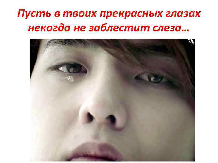 Пусть в твоих прекрасных глазах некогда не заблестит слеза… 