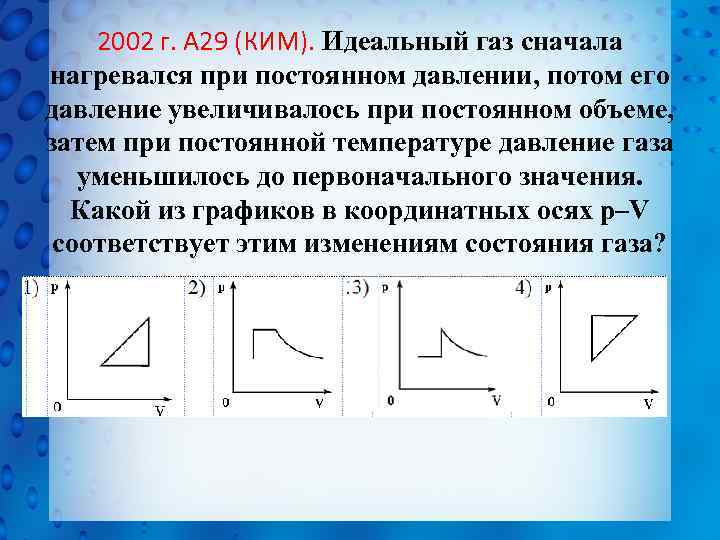 На рисунке представлен график зависимости объема идеального газа от температуры в некотором процессе