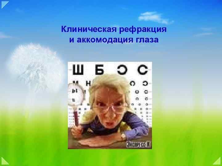 Клиническая рефракция и аккомодация глаза 