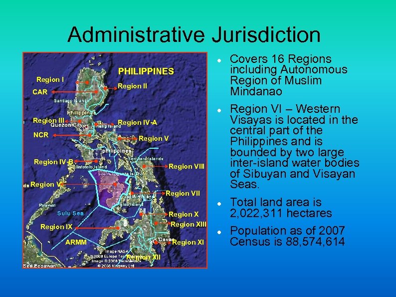 Administrative Jurisdiction PHILIPPINES Region II CAR Region III Region IV-A NCR Region V Region