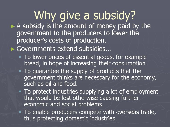 IB Economics Indirect Taxes Subsidies And Price Controls