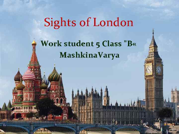 Sights of London Work student 5 Class 