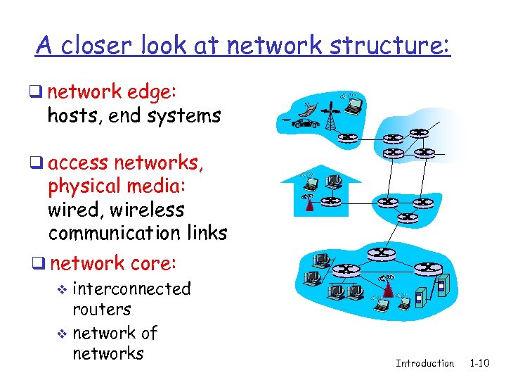 A closer look at network structure: q network edge: hosts, end systems q access