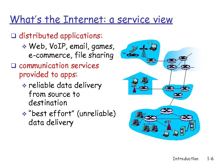 What’s the Internet: a service view q distributed applications: Web, Vo. IP, email, games,