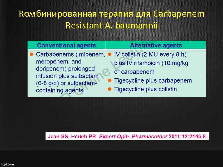 Комбинированная терапия для Carbapenem Resistant A. baumannii 