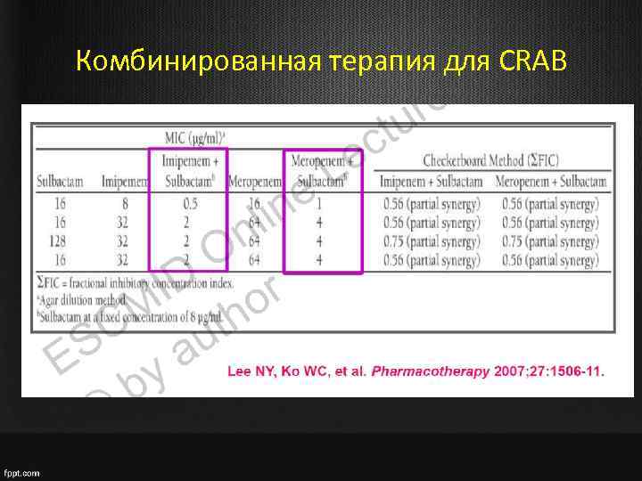 Комбинированная терапия для CRAB 