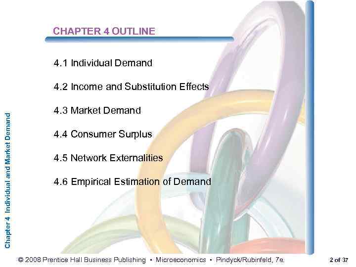 CHAPTER 4 OUTLINE 4. 1 Individual Demand Chapter 4 Individual and Market Demand 4.