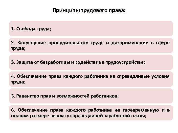 Запрещение принудительного труда трудовое право. Принципы трудового права. Принципы турлового правда. Запрещение принудительного труда и дискриминации в сфере труда. Принципы трудового права дискриминация в сфере труда.