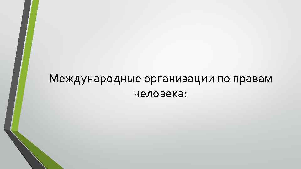 Международные организации по правам человека: 