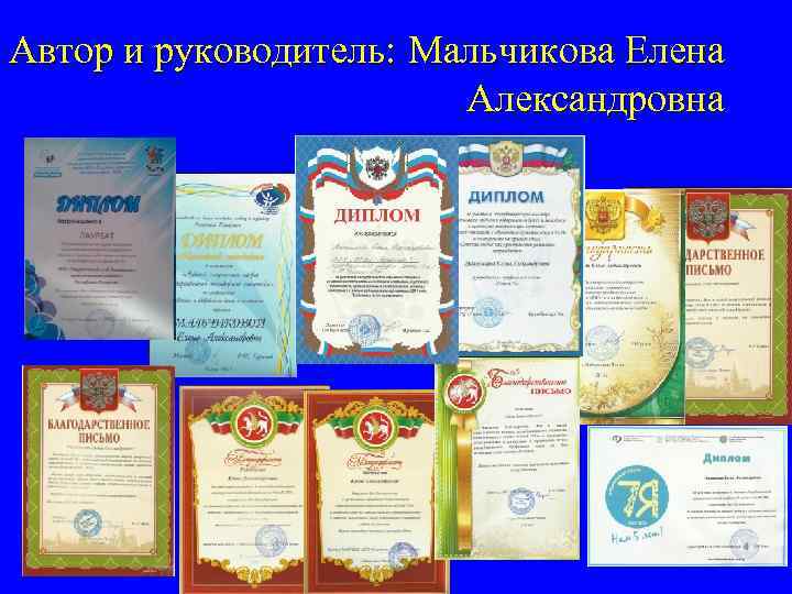 Автор и руководитель: Мальчикова Елена Александровна 