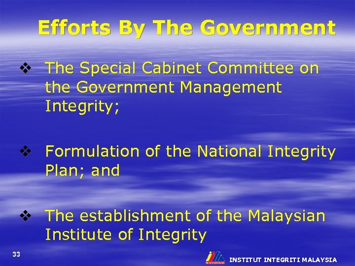 Efforts By The Government v The Special Cabinet Committee on the Government Management Integrity;