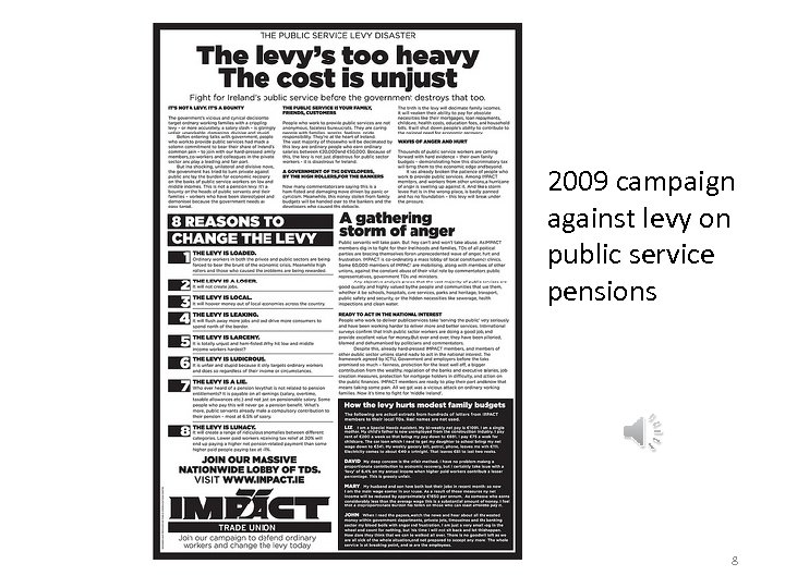2009 campaign against levy on public service pensions 8 