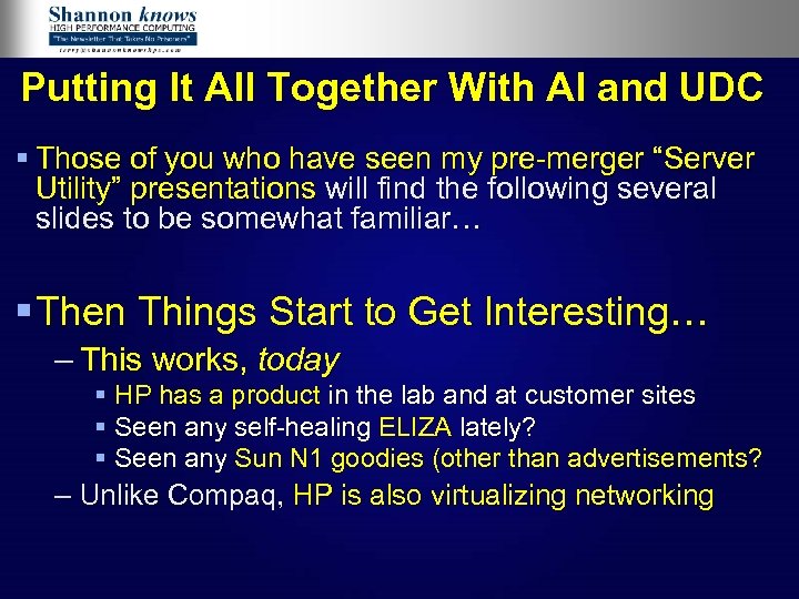 Putting It All Together With AI and UDC § Those of you who have