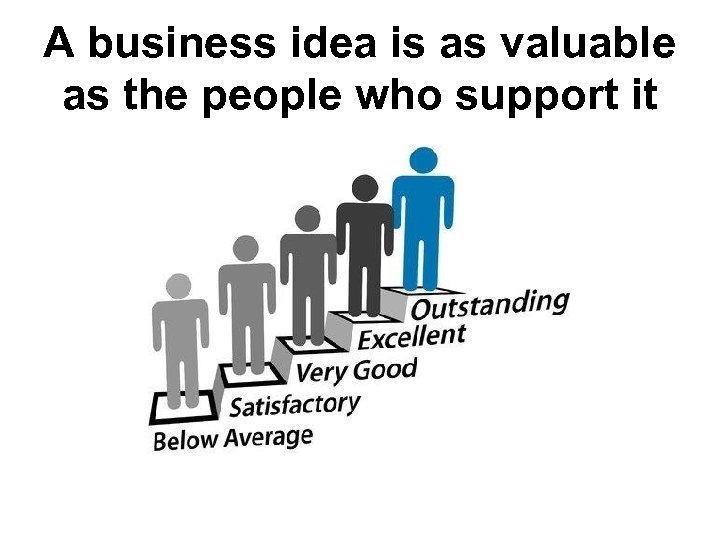 A business idea is as valuable as the people who support it 