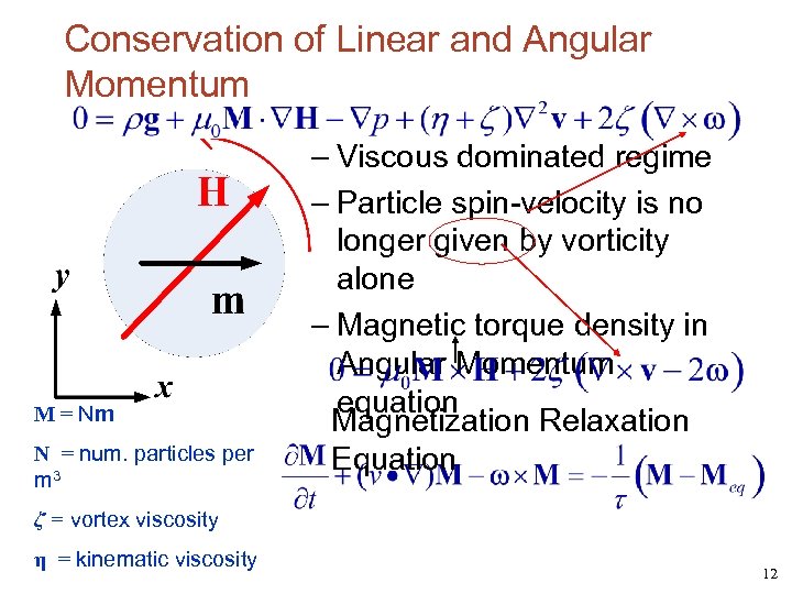 Conservation of Linear and Angular Momentum M = Nm N = num. particles per