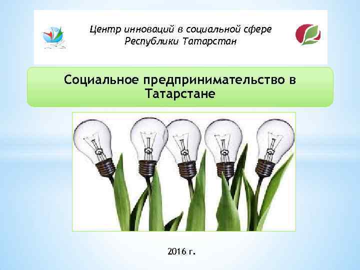 Центр инноваций в социальной сфере Республики Татарстан Социальное предпринимательство в Татарстане 2016 г. 