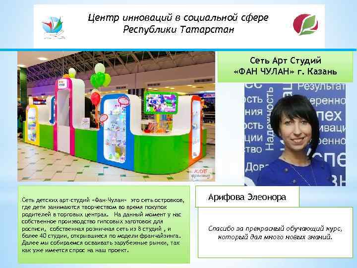 Центр инноваций в социальной сфере Республики Татарстан Сеть Арт Студий «ФАН ЧУЛАН» г. Казань