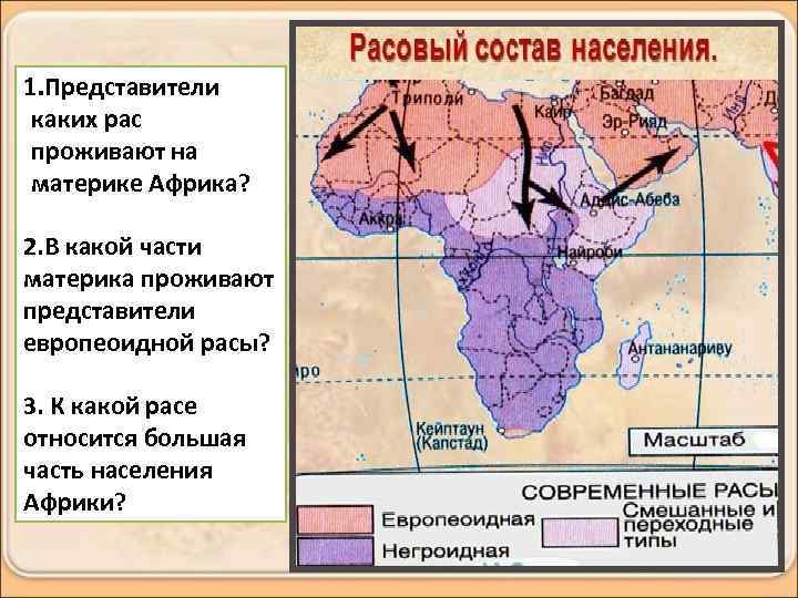 Расовый состав населения. Карта рас Африки. Население материка Африка. Расовый состав населения Африки. На каких материках проживают расы.