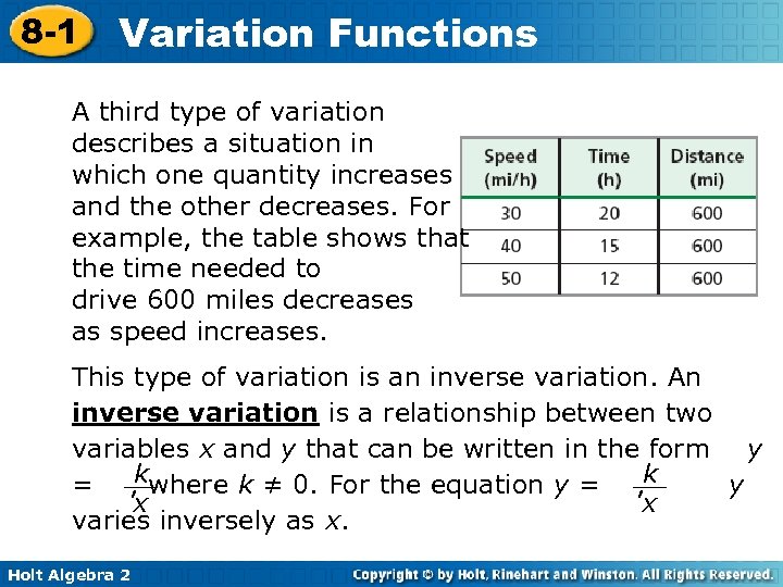 8 -1 Variation Functions A third type of variation describes a situation in which