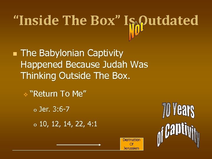 “Inside The Box” Is Outdated n The Babylonian Captivity Happened Because Judah Was Thinking