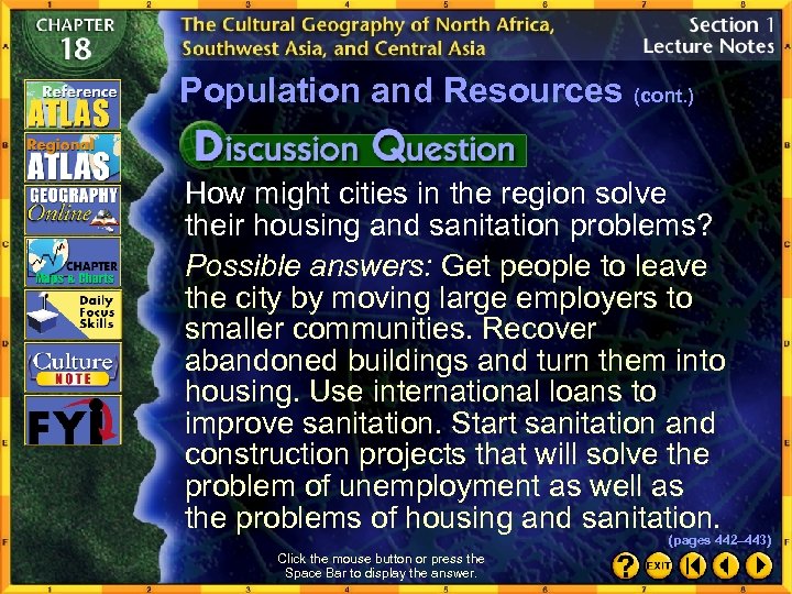 Population and Resources (cont. ) How might cities in the region solve their housing