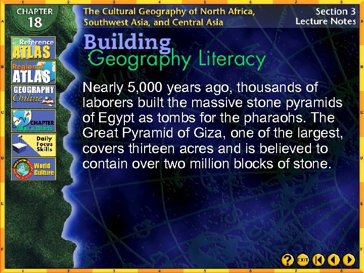 Nearly 5, 000 years ago, thousands of laborers built the massive stone pyramids of