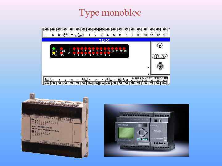 Type monobloc L +24 VD C N RUN ERR COM OUT COM 0 I/O