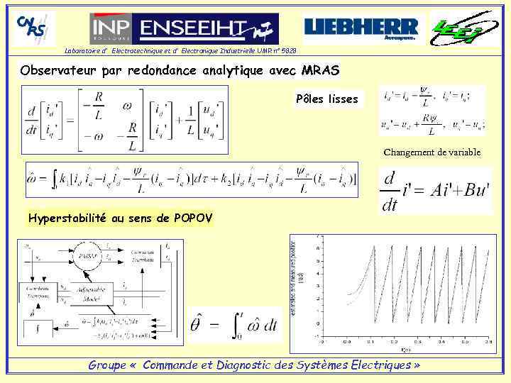 Laboratoire d' Electrotechnique et d' Electronique Industrielle UMR n° 5828 Observateur par redondance analytique