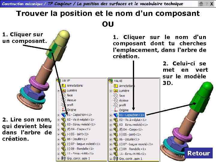 Construction mécanique / TP Coupleur / La position des surfaces et le vocabulaire technique