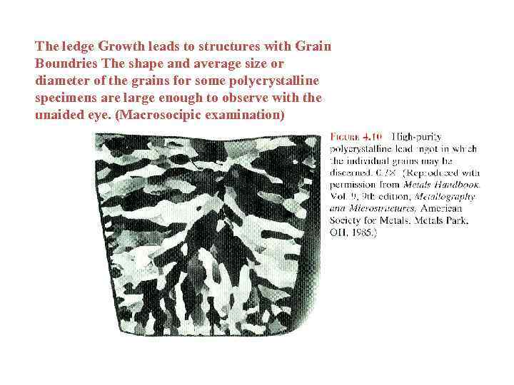The ledge Growth leads to structures with Grain Boundries The shape and average size