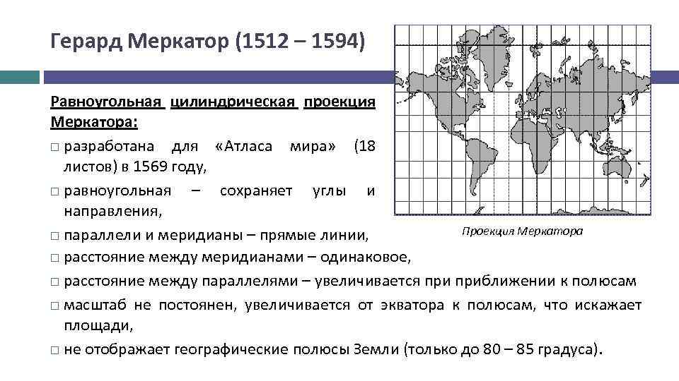 Карта меркатора искажение