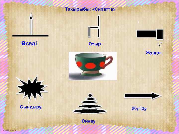 Тақырыбы: «Сипатта» Өседі Отыр Жуады Сындыру Жүгіру Ойнау scul 32. ucoz. ru 