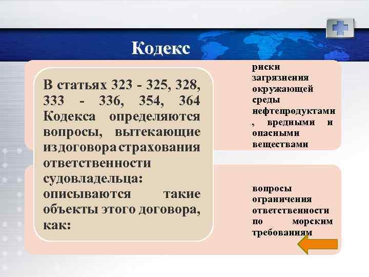10 Кодекс В статьях 323 - 325, 328, 333 - 336, 354, 364 Кодекса